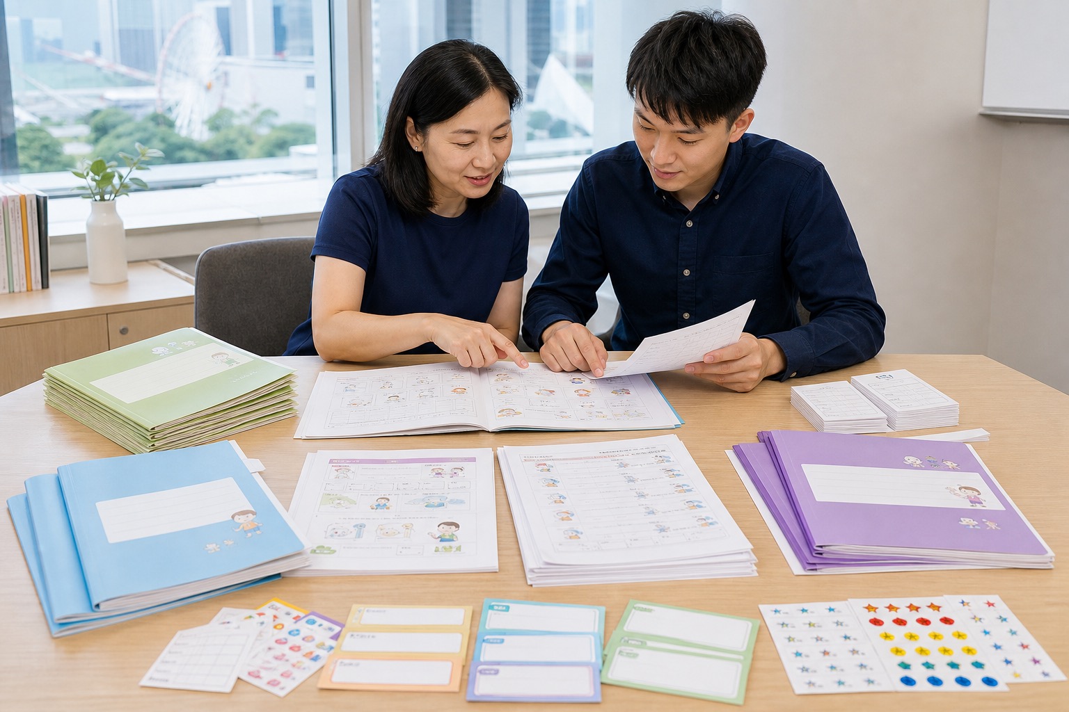 香港補習班教材套件、工作紙、點名卡與封套標示印刷整理